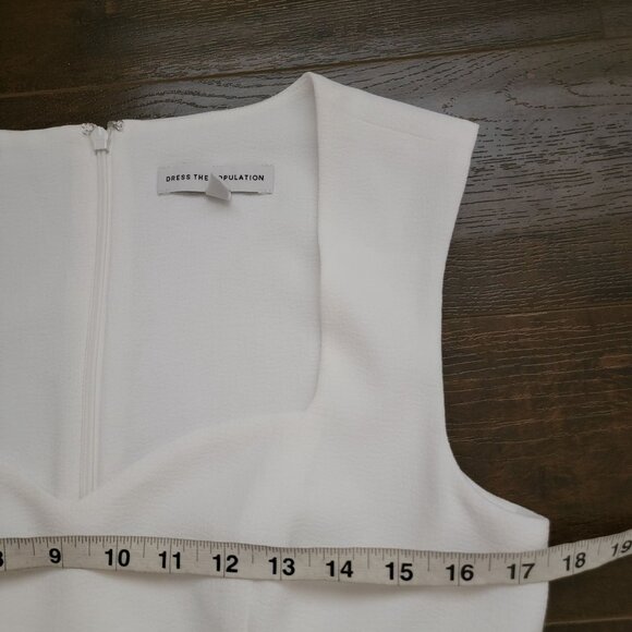 NEW  Dress The Population Monroe Side Slit Gown Womens M Off White Formal - Picture 6 of 9